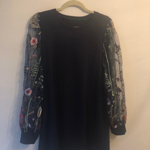 Floral Embroidered Tunic Dress - Picture 1 of 3